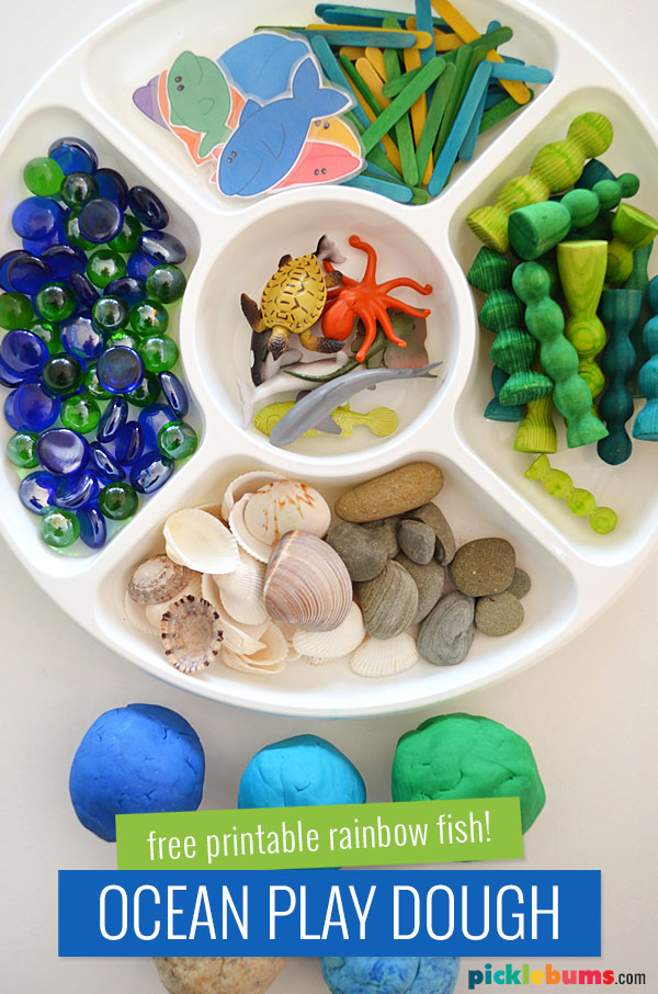 Ocean Playdough - Free Printable Accessories - Picklebums